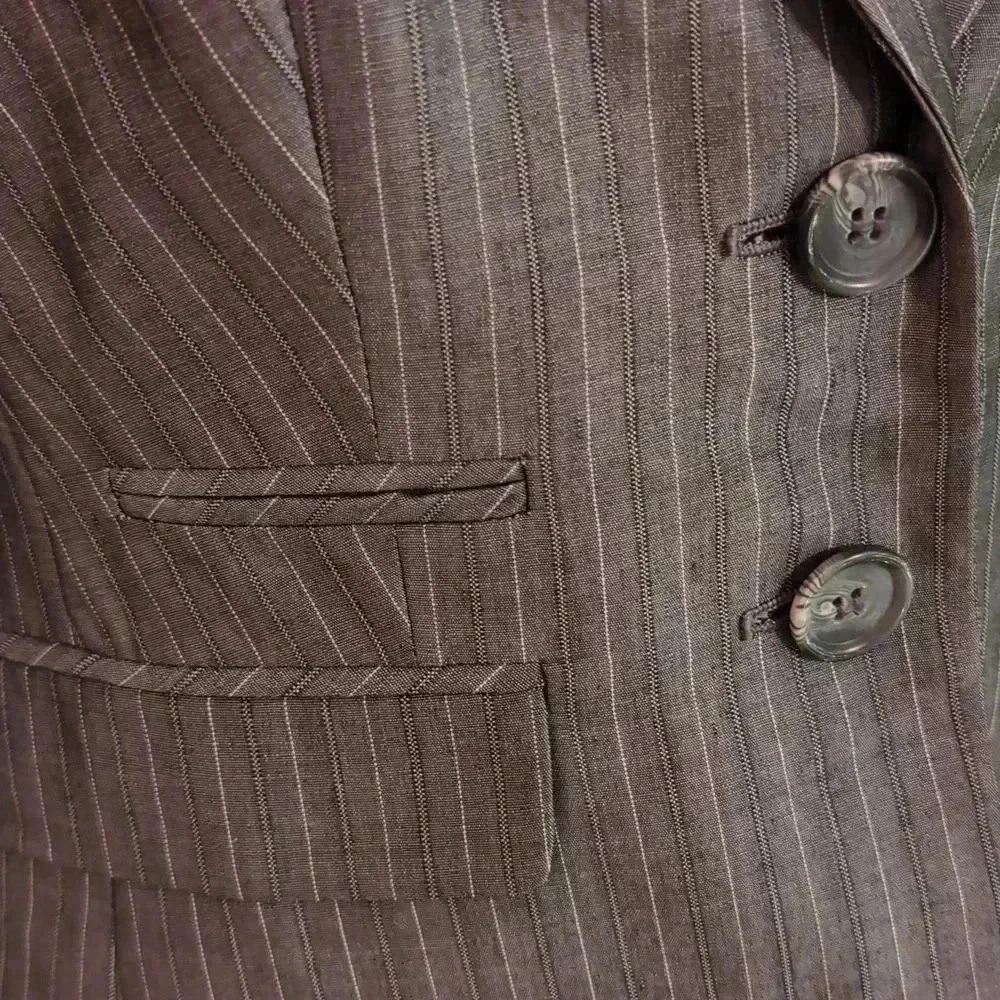 Ann Taylor LOFT Grey Pinstripe Blazer - Picture 3 of 6